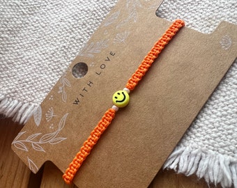 Smiley Armband Makramee Freundschaftsband  Geschenk