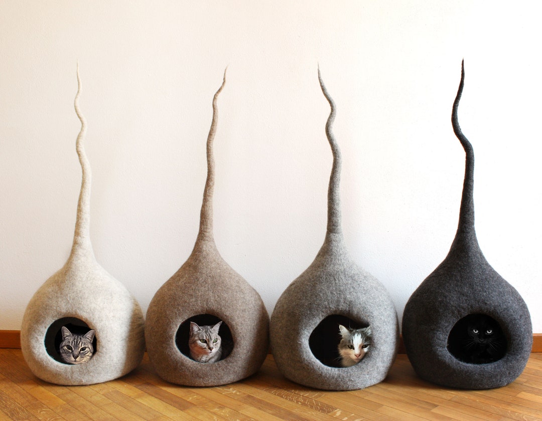 Handmade Cat Bed Felted Cat Bed Ideal for Cat Lovers Etsy