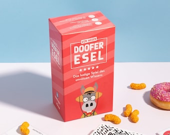 DOOFER ESEL - Das lustige Spiel des unnützen Wissens  - Spiel der Kreativität, des Bluffs und Humors - Gesellschaftsspiel ab 14 Jahre