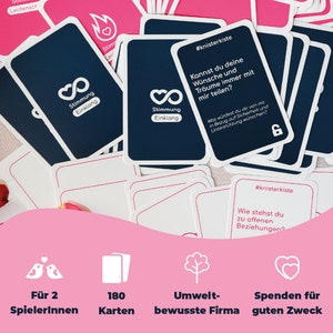 Knisterkiste für Paare Kartenspiel Kommunikationsspiel Spiel für Paare Achtsamkeit Selbstreflexion Valentinstagsgeschenk Bild 4