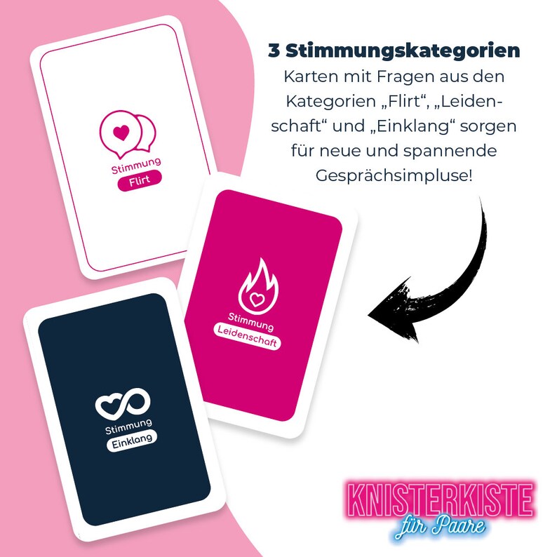 Knisterkiste für Paare Kartenspiel Kommunikationsspiel Spiel für Paare Achtsamkeit Selbstreflexion Valentinstagsgeschenk Bild 3