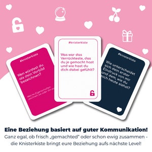 Knisterkiste für Paare Kartenspiel Kommunikationsspiel Spiel für Paare Achtsamkeit Selbstreflexion Valentinstagsgeschenk Bild 2