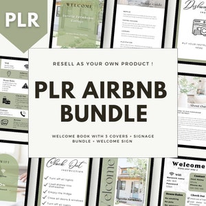 PLR Airbnb Bundle | PLR Airbnb Welcome Book | Done For You Template | Editable Guestbook | PLR Digital Product | Airbnb Sign Bundle