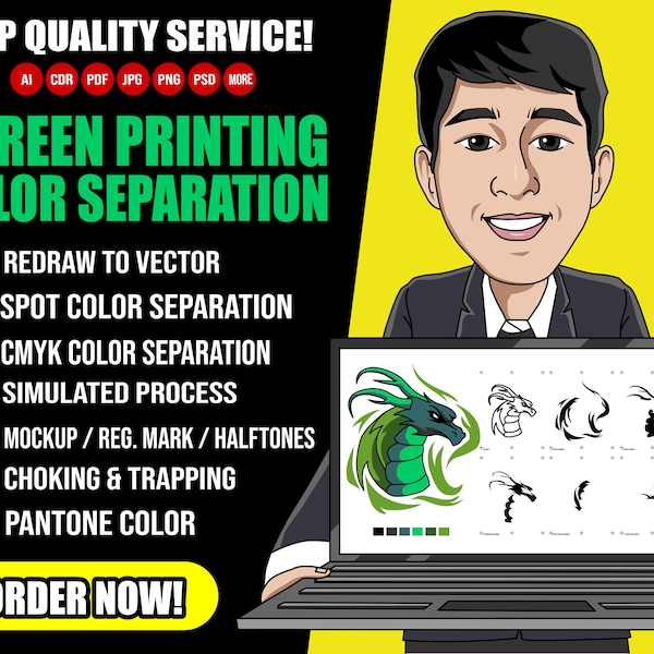 I will do professional color separation for your screen printing within 24hrs