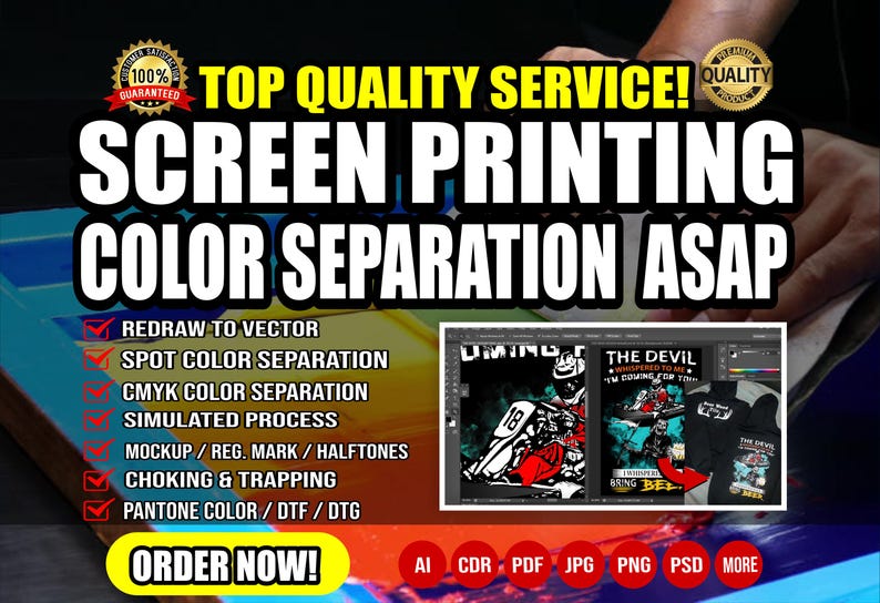 Print Color Separations I Will Do Color Separation for Shirt Screen Printing, Vector, Dtf, Dtg ...