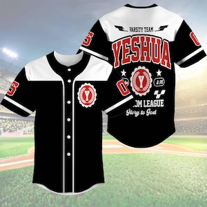 Yeshua Varsity Team Christian Apparel John 3:16 Scripture Baseball Jersey, Bible Verse Jersey, Christian Apparel, Religious Women Gift