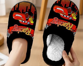 Lightning McQueen Slipper, Disneyland McQueen Slipper, Disneworld Pixar Car  Shirt, Checkered McQueen Tee, Disneyland Slipper