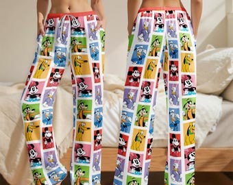 Mickey And Friends Coquette Long Pants Pajamas,Mickey Minnie Pajamas Set, Disneyworld Women Pajamas, Pluto Daisy Donald Pajamas