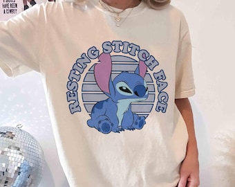 Disneyland Lilo & Stitch Resting Stitch Face Shirt, Disneyland Family Matching Shirt, Disneyworld Birthday Gifts, Disneyland Squad