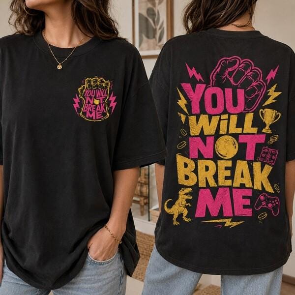 2-sided Dungeon Crawler Carl T-Shirt, You Will Not Break Me, Princess Donut And Carl Sci Fi Book T-shirt, DCC Fan Mech Gift, Gamer Tee