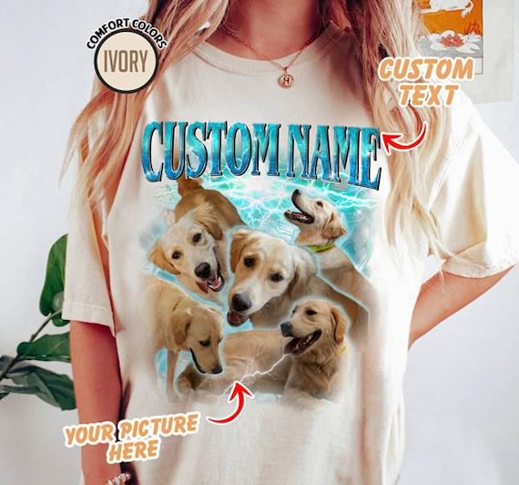 Custom Pet Photo + Name Shirt Custom Comfort Colors Vintage