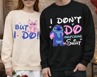 I Don't Do Matching Shirts Stitch Angel Couple Shirt, Disneyland Lilo And Stitch Tee, Disneyland Couple Matching Shirt, Valentine's Day Gift