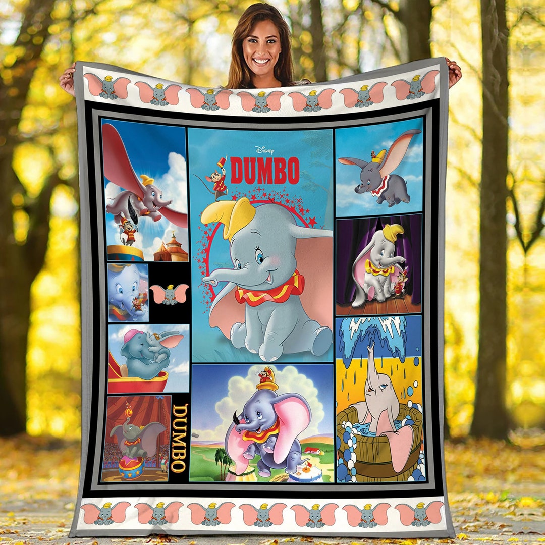 Dumbo Fleece Blanket Dumbo Elephant Flying Blanket Animal Etsy