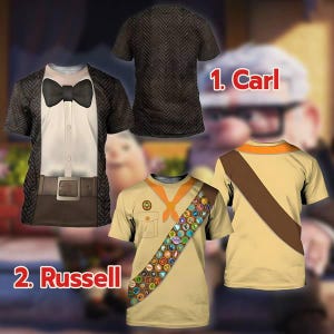 Russell Up Halloween 3D Shirt, Russell Up Halloween Costume For Family Group T-Shirt, Russell Up Cosplay Costume Tee, Disneyland Costume