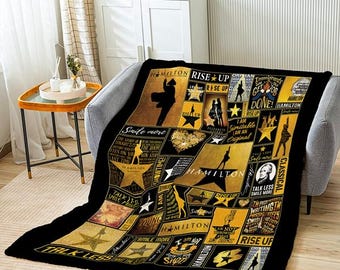 Alexander Hamilton Theme Blanket, Hamilton Lovers Fleece Blanket, Hamilton Musical Fan Blanket, Christmas Gifts Throw Blanket For Couch Sofa