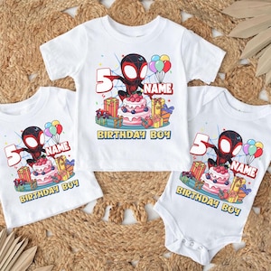 Mcu Spidey & His Amazing Friends Birthday Shirt, Mcu Custom Birthday Family Matching Tee, Ghost Spider Birthday Tee, DisneyFamily Trip Tee bild 1