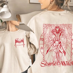 Two-sided Vintage Scarlet Witch Shirt | Wanda Maximoff Shirt | Wandavision Shirt | Avengers Team Shirt | Superhero Shirt