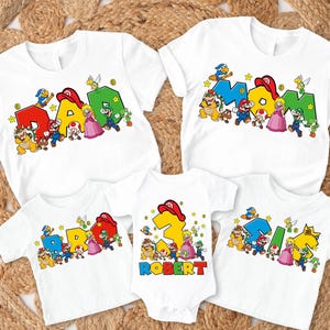 Custom Mario Birthday Shirt, Super Mario Birthday Shirt, Super Mario Family Birthday Party Shirt, Super Mario Family Shirt