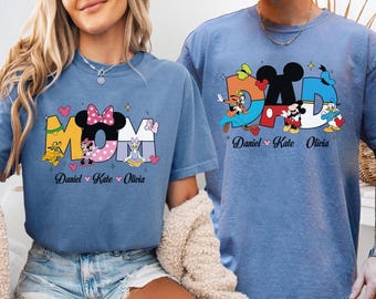 Disneyland Family Shirts, Minnie Mom Mickey Dad Tees, Matching DisneyCouple Shirts, Mom Dad Outfits, Mother's Day Gift