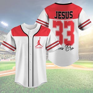 Team Jesus Baseball Jersey, Christian Streetwear for Sports & Faith, Christian Merch Bible Verse Religious Apparel Gifts