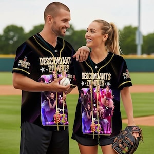 Descendants Zombies World Tour Baseball Shirt,DisneyChannel The Rise Of Red Characters Baseball Jersey,Descendants Summer Music Festival