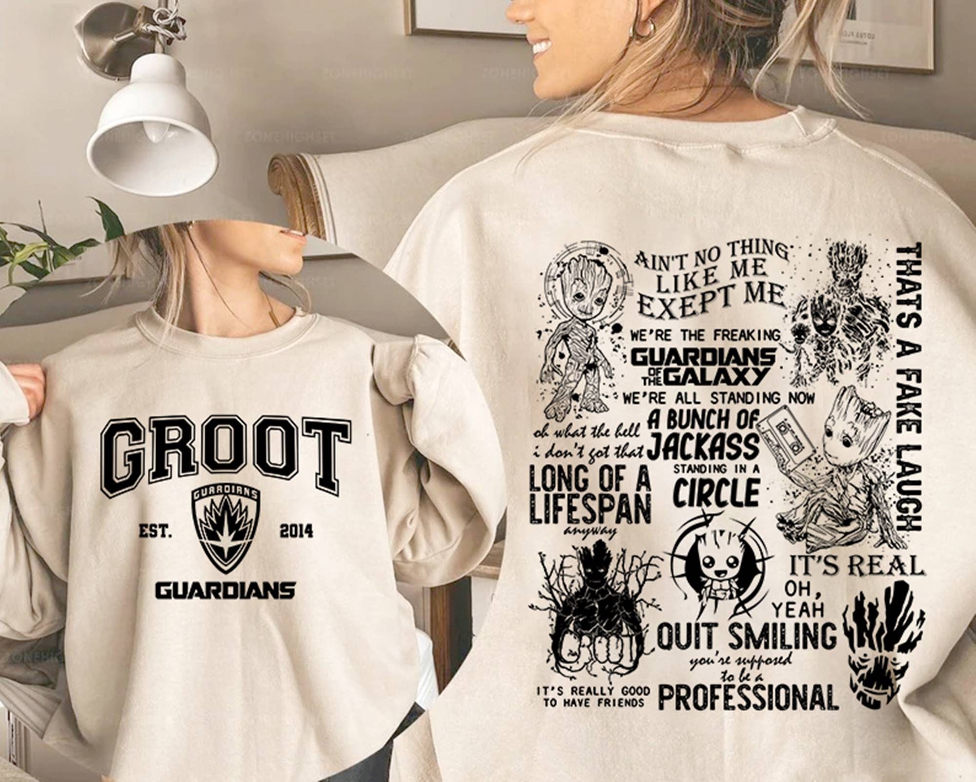 Marvel Studios I Am Groot Poot! - Long Sleeve T-Shirt for Men -  Customized-Athletic Heather