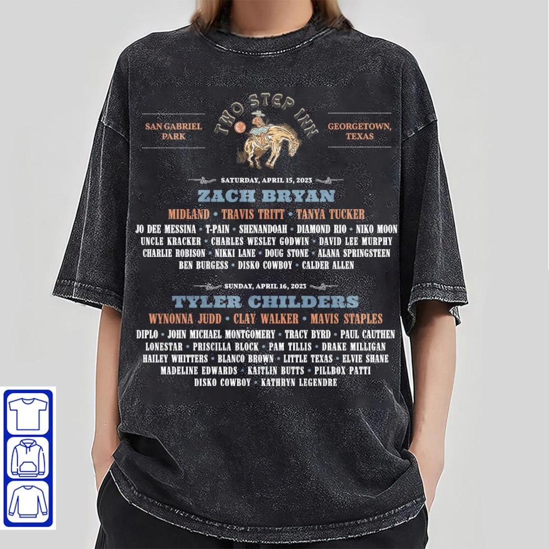 Zach Bryan Two Step Inn 2023 Printed Unisex Shirt Zach Bryan - Etsy