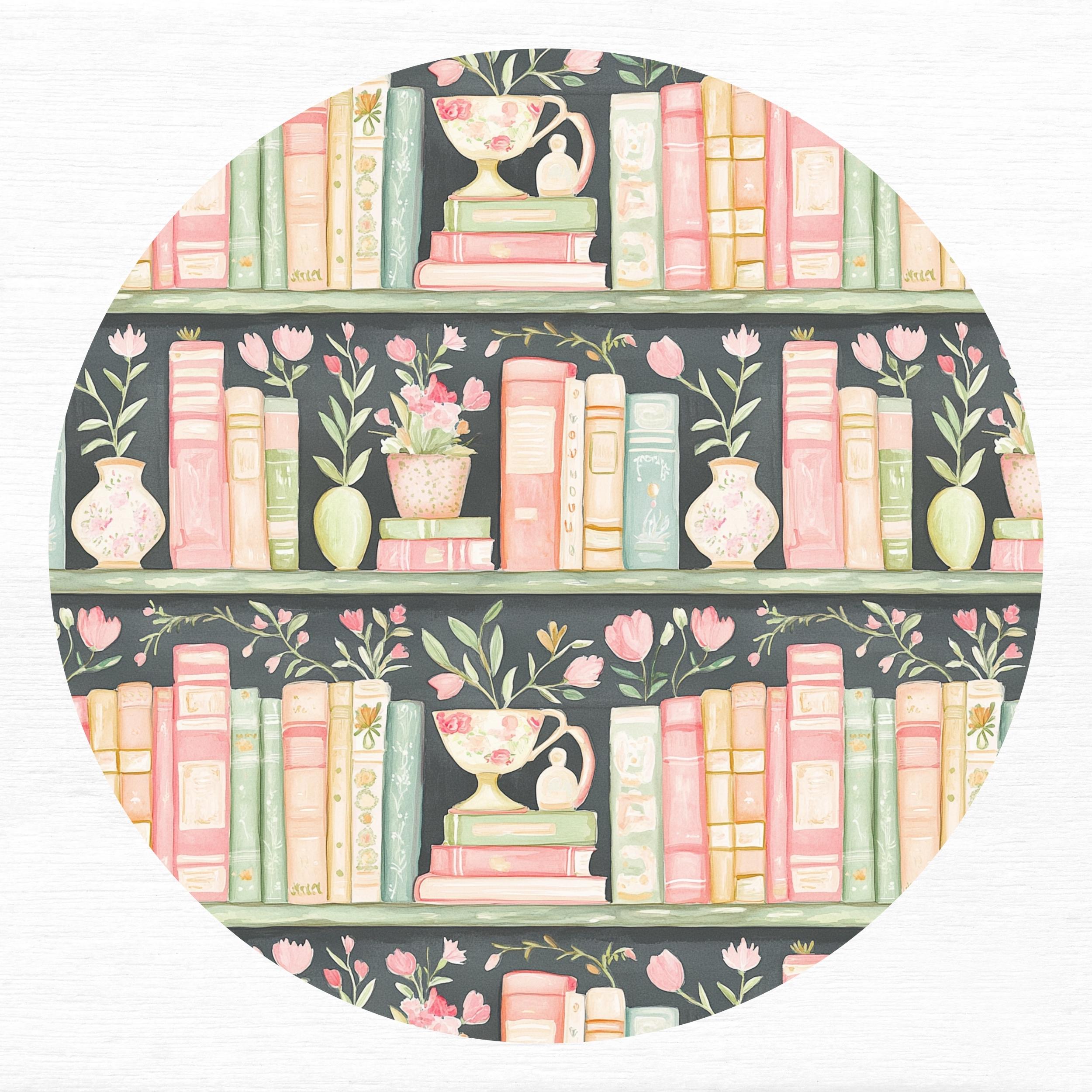 Bookish Seamless Pattern, Bookshelf Library Background, Repeating ...