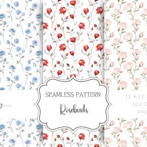 Padrão floral sem emendas, rosas românticas em aquarela, cores pastel, download digital instantâneo, para papéis, tecidos, POD e muito mais, png