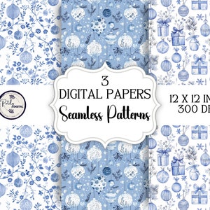Weihnachten Toile Seamless Pattern Pack, festliche digitale Papiere - Sofort Download, sich wiederholendes Muster png Dateien.