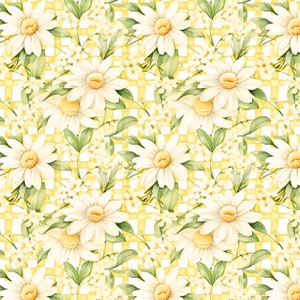 Country garden floral seamless patterns yellow themed