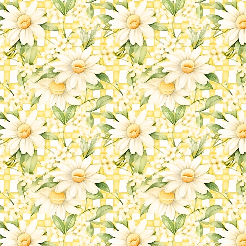 Country garden floral seamless patterns yellow themed
