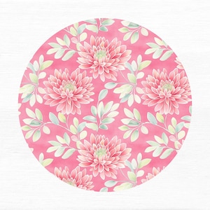 Whimsical and vibrant seamless floral pattern with bright spring chrysanthemum flowers creating a seamless and lively design in stunning pink and green