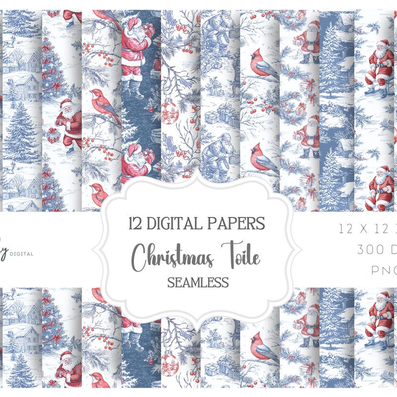 Printable Red Toile - Etsy UK