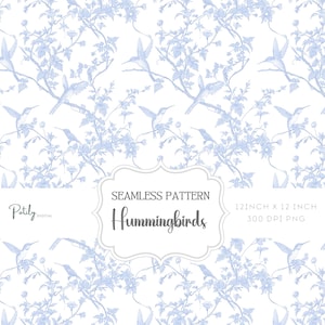 Chinoiserie toile de jouy, naadloze vogels achtergrond, digitale download, clipart voor papier, stoffen, POD en meer Instant Download, png