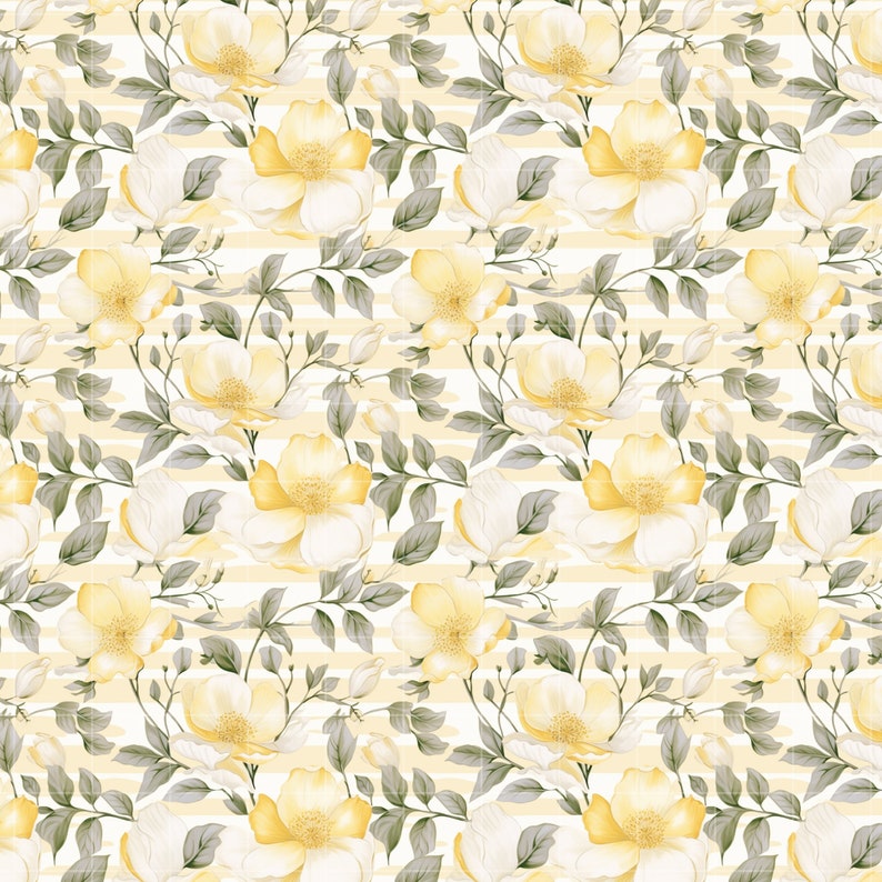 Country garden floral seamless patterns yellow themed