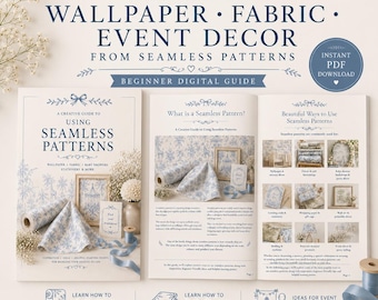 How to Turn Seamless Patterns into Wallpaper, Fabric & Event Decor, Beginner PDF Guide, Creative Ideas for Using Digital Patterns