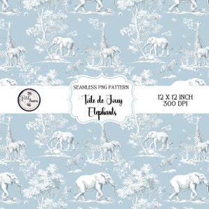 Chinoiserie toile de jouy, naadloos patroon, digitale achtergronddownload, clipart voor papier, stoffen, POD en meer Instant Download, png