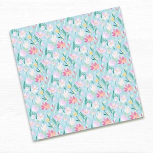 Whimsical and vibrant ditsy floral pattern with bright spring flower heads in various colors, creating a seamless and lively design