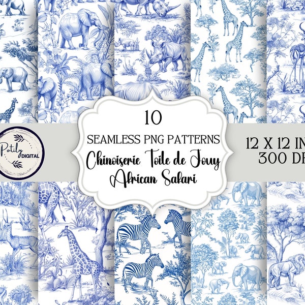 Chinoiserie Toile de Jouy, Seamless Patterns, Backgrounds Digital Download, clipart for papers, fabrics, POD, and more Instant Download, png