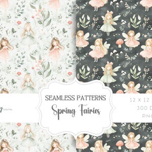 Modèle sans couture, papiers de fond fée florale, motif répétitif, téléchargement numérique instantané, clipart, png