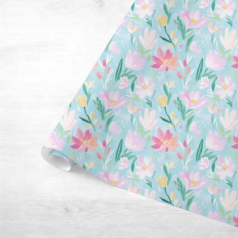 Whimsical and vibrant ditsy floral pattern with bright spring flower heads in various colors, creating a seamless and lively design
