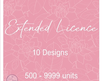 Extended Commercial Licence 500 - 9999 Units - for 5 Designs