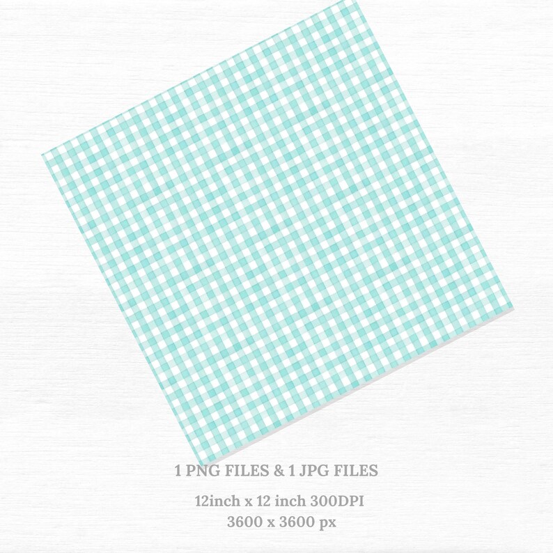 Watercolour Gingham Seamless Pattern, Mint Duck Egg Check Digital Paper ...
