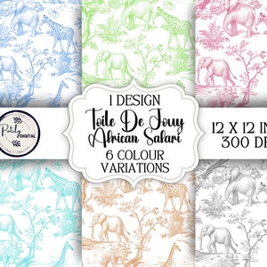 Toile de Jouy Digital Paper - Seamless Pattern Clipart for Paper, Fabrics and more - Instant Download png files.