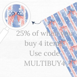 Americana bow stripe seamless pattern with red white and blue ribbon bows lace stripes and stars, vintage patriotic coquette digital paper for fabric wallpaper nursery decor