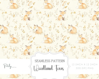 Seamless Pattern Fox, Digital Paper, Background papers, Download Clipart for Papers and Fabrics