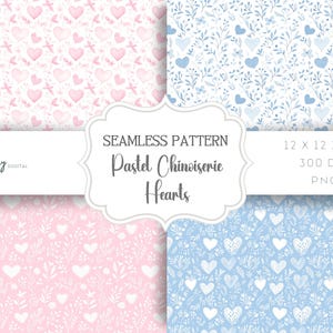 Valentinstag Chinoiserie nahtlose Muster, Hochzeit, Liebe Herzen wiederholen Design, sofortiger digitaler Download, Clipart, PNG
