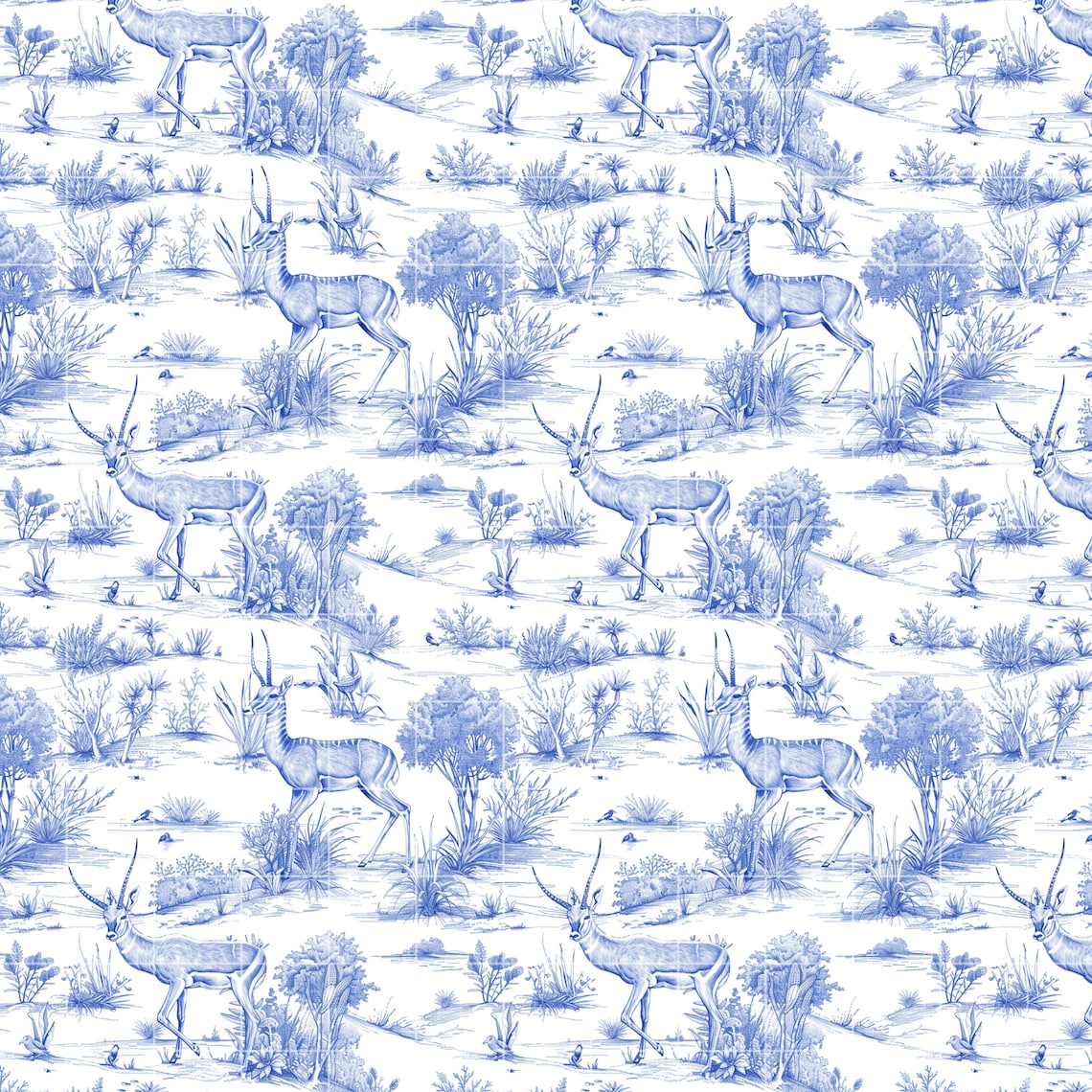 Chinoiserie Toile De Jouy, Seamless Patterns, Backgrounds Digital ...
