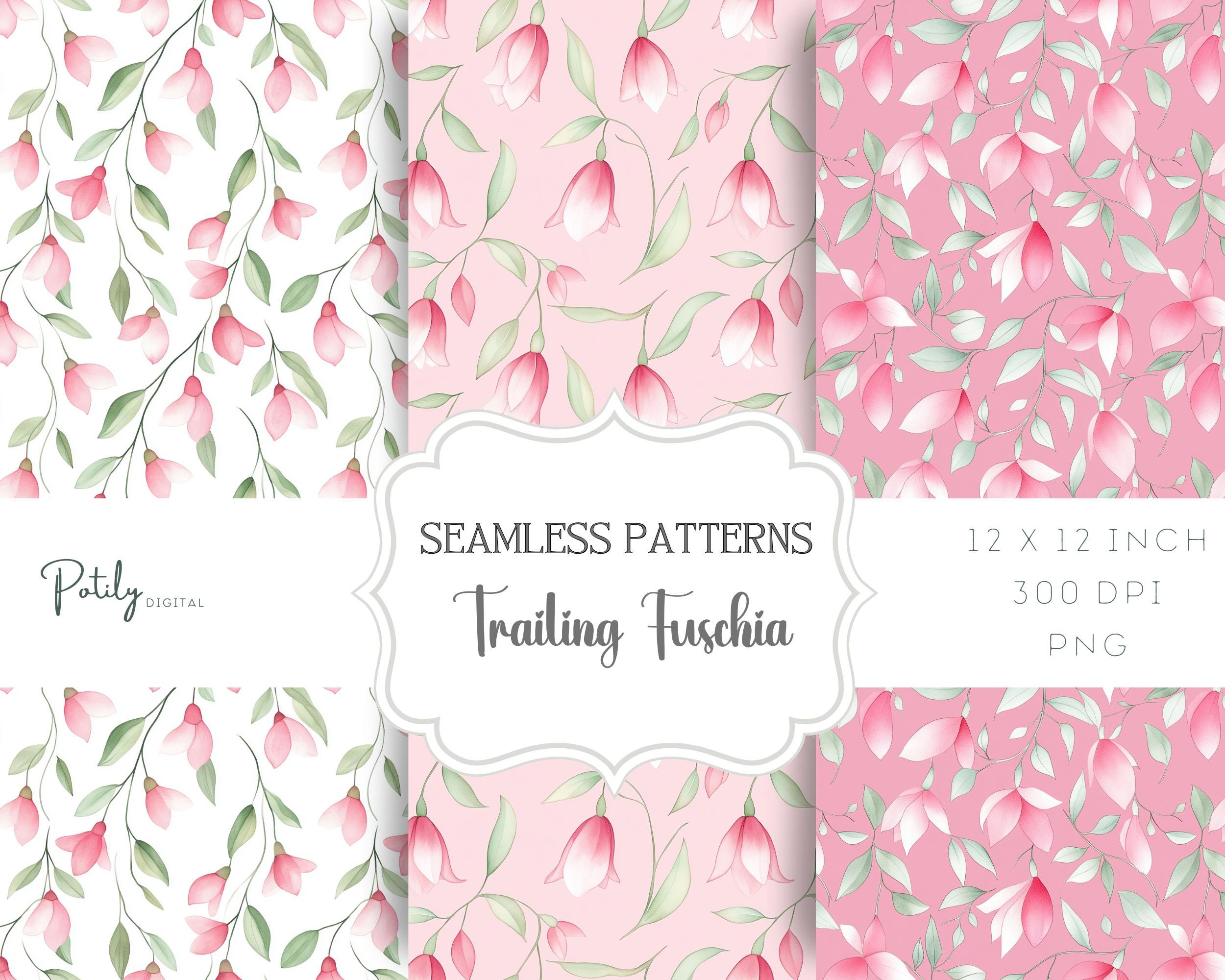 Seamless Pattern Pack, Summer Fuchsia Design - Floral Background Papers ...